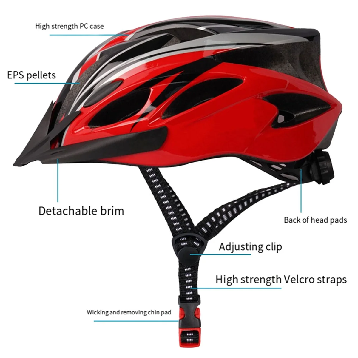 

ABMW-Adult Bike Helmet, Light Microshell, Men and Women, Fit Adjustment Suggested Fit 54-63cm for Cycling B