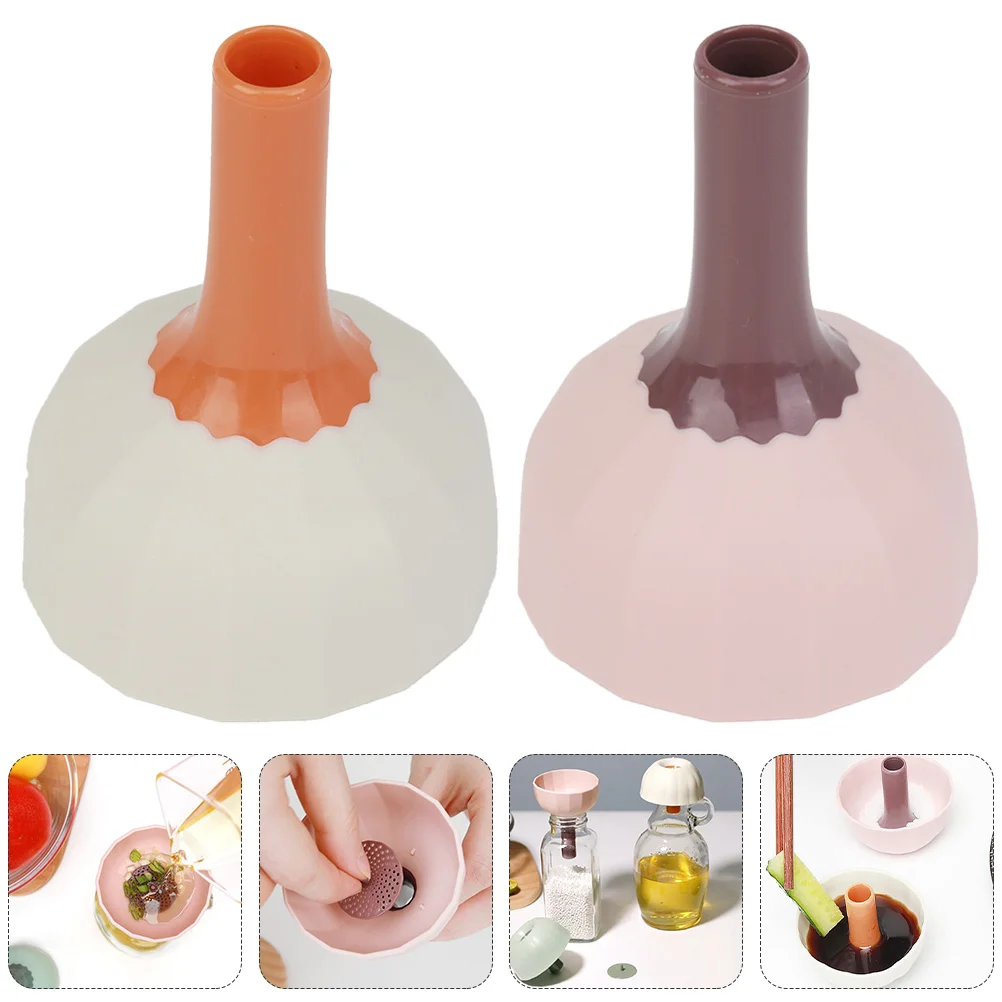 

2 Pcs Small Funnel Kitchen Silicone Foldable Wide Mouth Food for Gadgets Oil Funnels Multipurpose