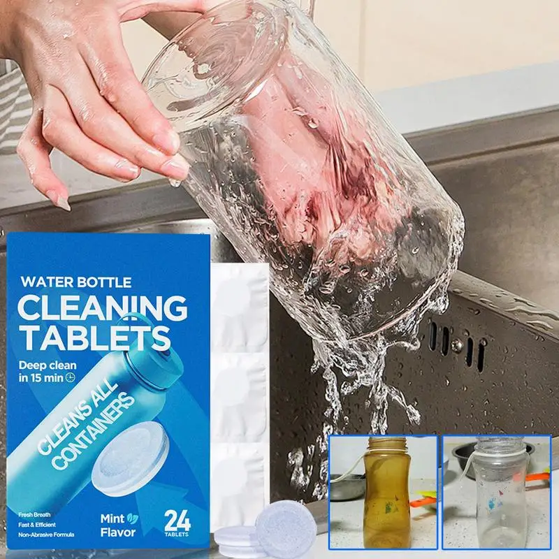 Water Bottle Cleaning Tablets Scale Cleaning Effervescent Tablets Decontamination Descaling Kettle Cleaning Kitchen Cleaner