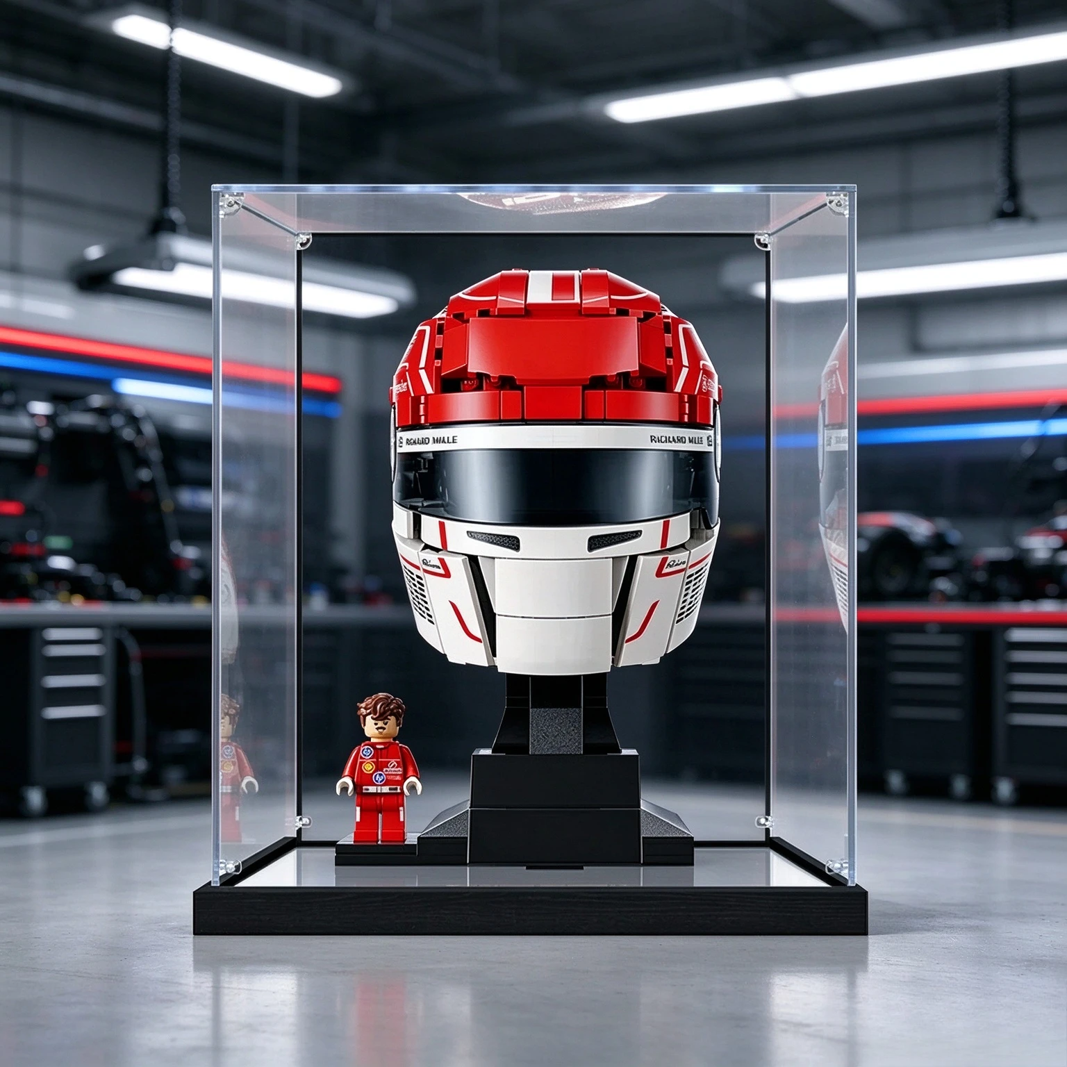 Suitable for Lego 43014  Leclerc Helmet Acrylic Display Box, Transparent Dustproof Display and Storage Container
