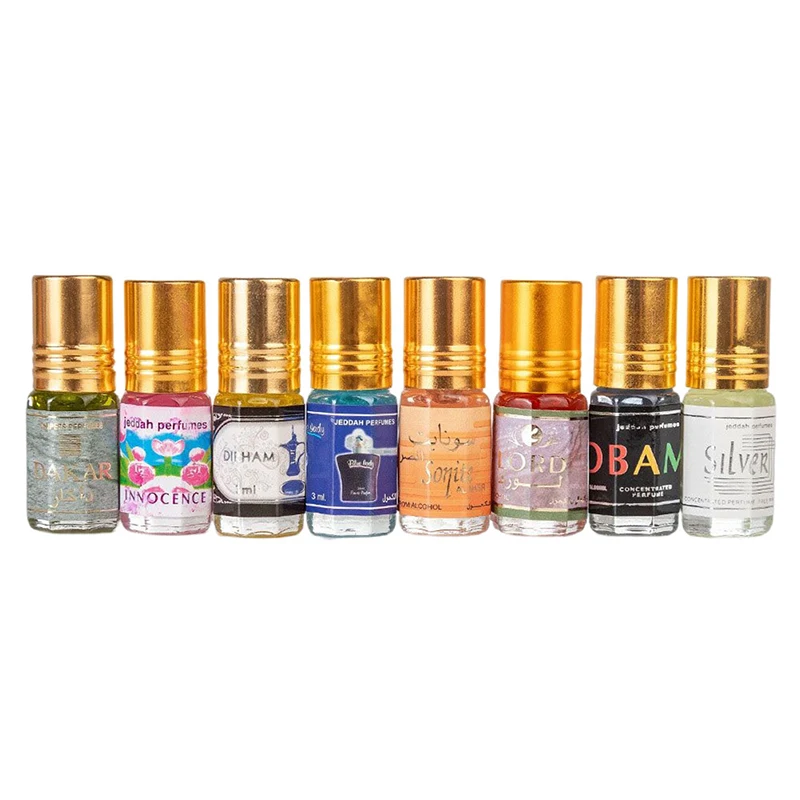 3ML Muslim Roll On Perfume Fragrance Essence Oil Body Scented Long Lasting Fragrance Alcohol Free Natural Floral Essential Oil