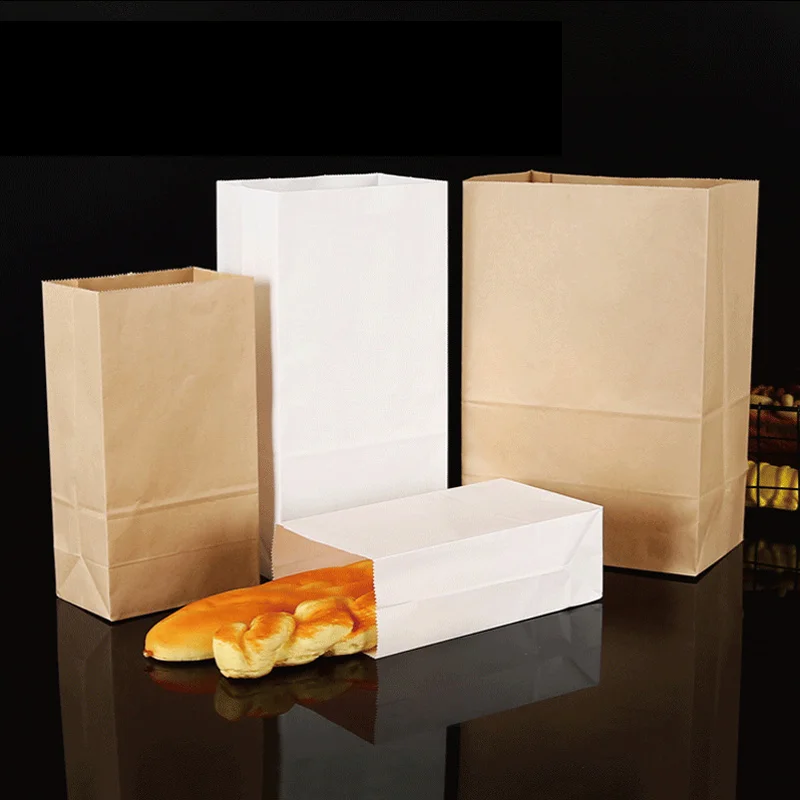 50 exquisite kraft paper bags food vegetable paper bags baking bags environmental recyclable food bags grocery takeout storage p