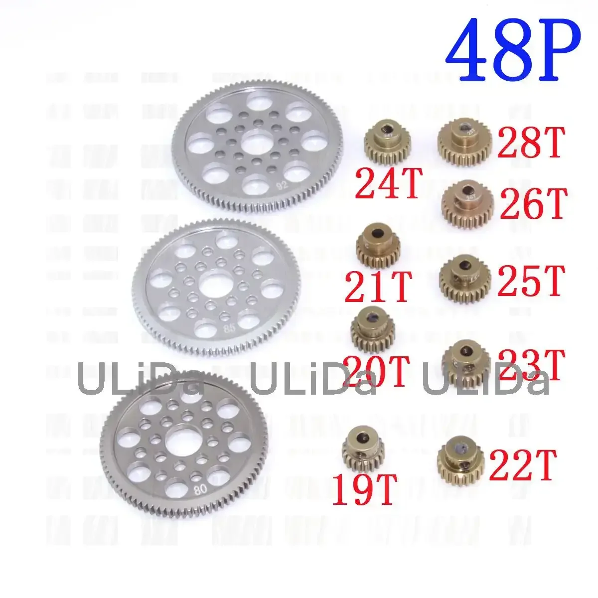 Aluminum 48P Spur Gear 92T 85T 80T Pinion 19T 20T 21T 22T 23T 24T 25T 26T 29 33T Motor Gears For Sakura R31 G31 SCX10 AX10 HPI