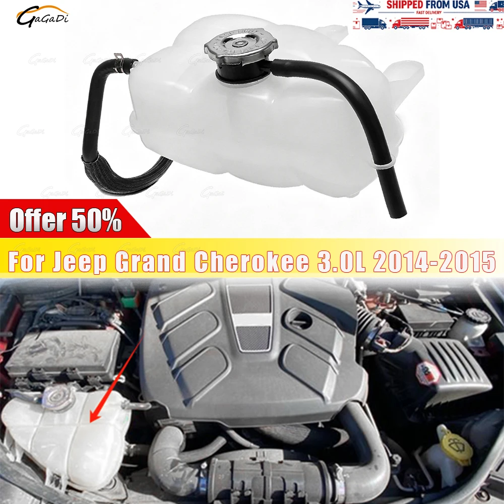 Coolant Radiator Expansion Reservoir Tank OE 55037999AJ Fit For Jeep Grand Cherokee 3.0L 2014-2015 Auto Replacement Parts