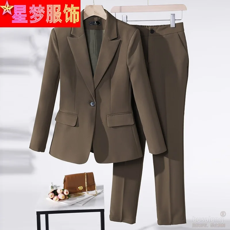 

2023 Spring and Autumn Long Sleeve Ol Business Wear Women's Suits Suit Pants Business Formal Wear Graceful Fashionable Set Overa