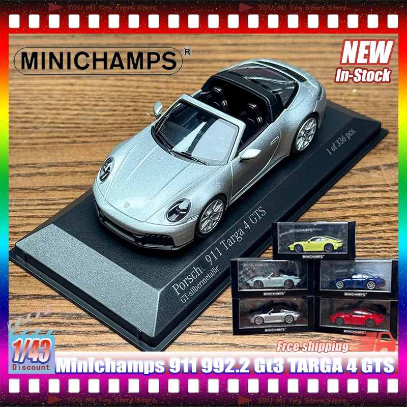 

В наличии 1:64 Minichamps 911 992.2 GT3 Targa 4 Gts, имитация сплава, миниатюрная литая статическая модель спортивного автомобиля, игрушки на заказ, подарки