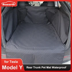 ModelY Rear Trunk Pet Mat for Tesla Model Y 2024 Dog Seat Cover Fabric Oxford Waterproof Pad Bed Interior Protector Accessories