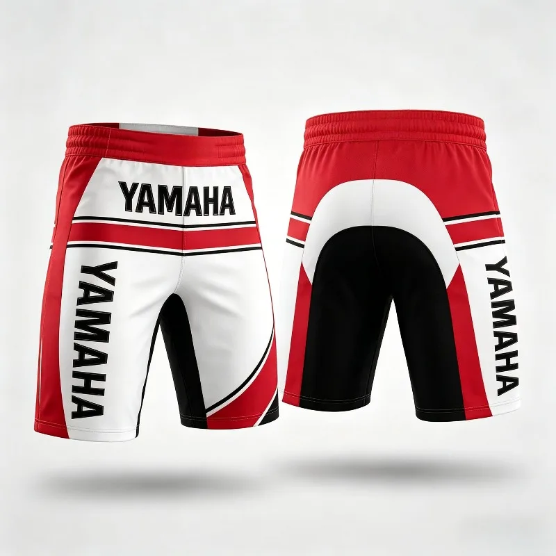 

Летние хиты продаж: новые модные красно-белые шорты Yamaha для мужчин и женщин, персонализированные повседневные шорты для езды на мотоцикле