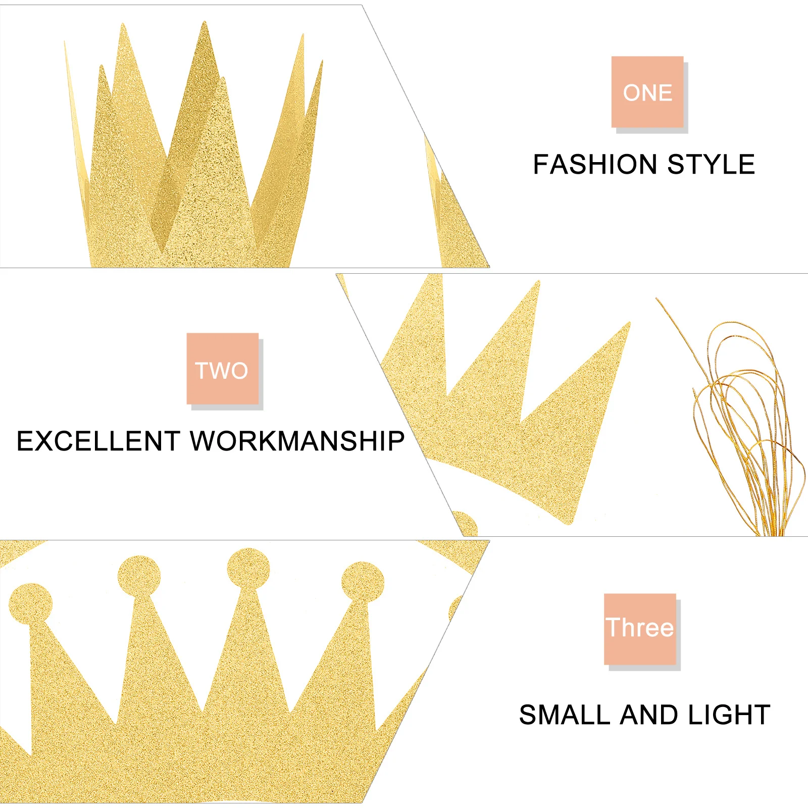 

6Pcs Glitter Birthday Crown Hats Mini Prince Crowns Party Headwear for Kids Adults Festive Parties Birthday Crown