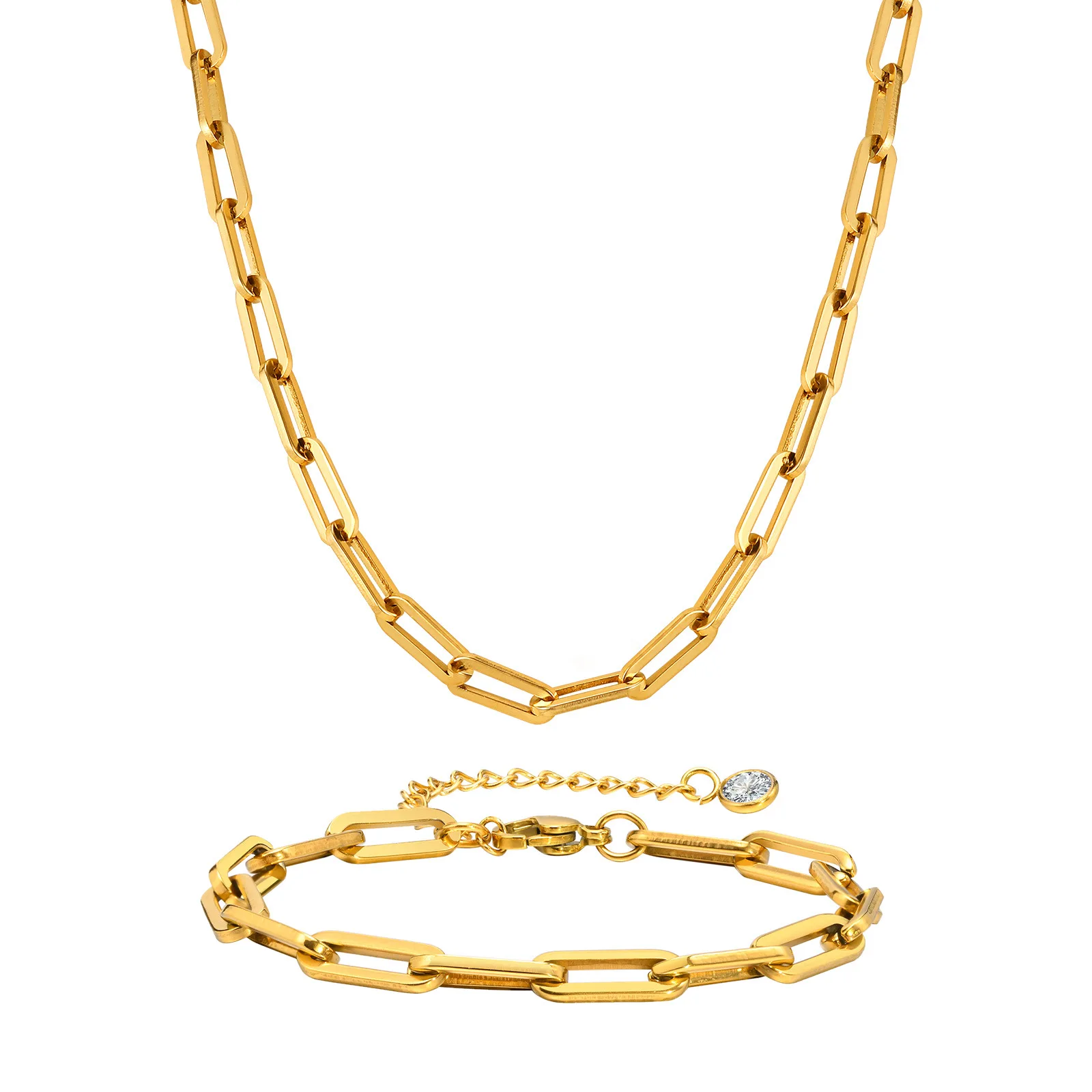 Women Chunky Chain Necklace Trendy Paper Clip Link Statement Collar Jewelry Vintage Y2K Fashion Accessories Gift