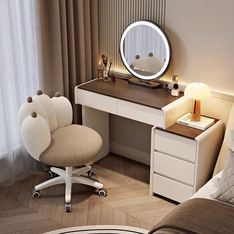 

Nordic Brown Dressing Tables Makeup Storage Design Modern Dressing Table Multifunctional Mirror Schminktische Home Furniture
