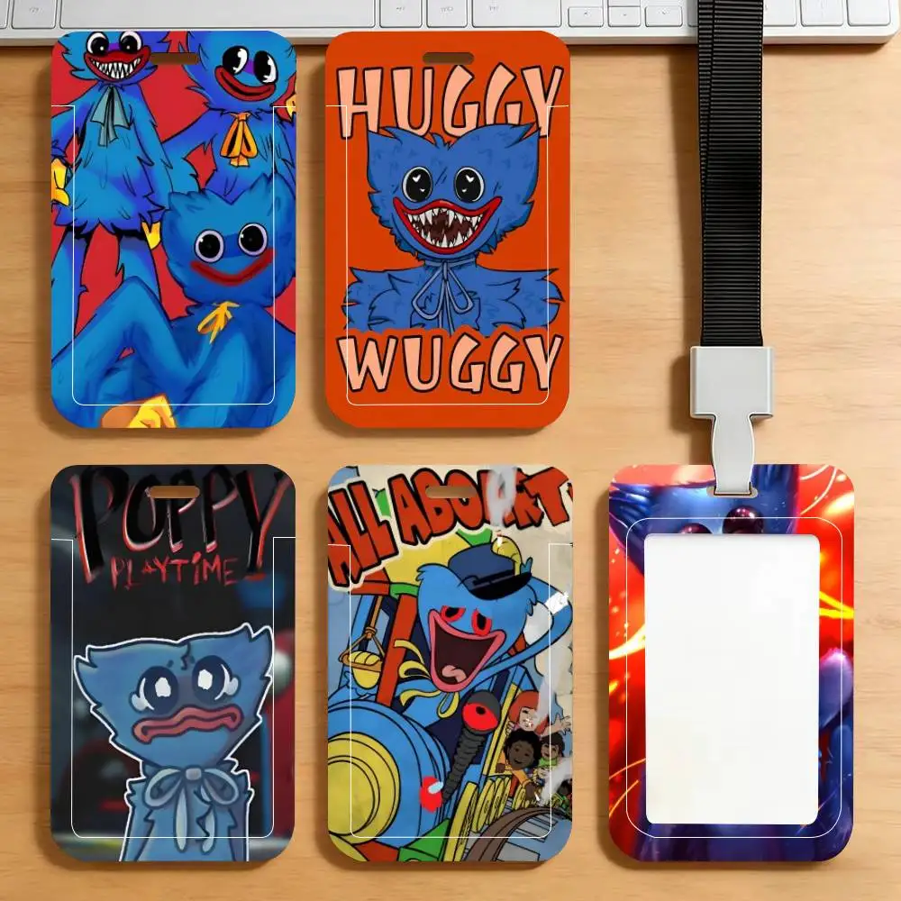 

H-Huggy Wuggy Poppy Playtime: Держатель для ID-карты, шейный ремешок, подвеска, держатель для пропуска, брелок, чехол для рабочего пропуска, подарок