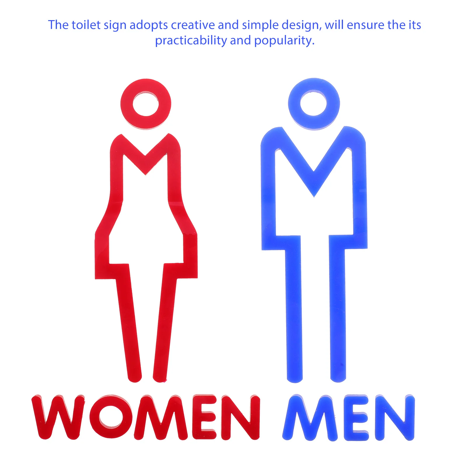 

2Pcs Acrylic Toilet Sign Creative Design Restroom Door Sign Smooth Edges for Hotel Shopping Center Decor Bathroom Door Signs