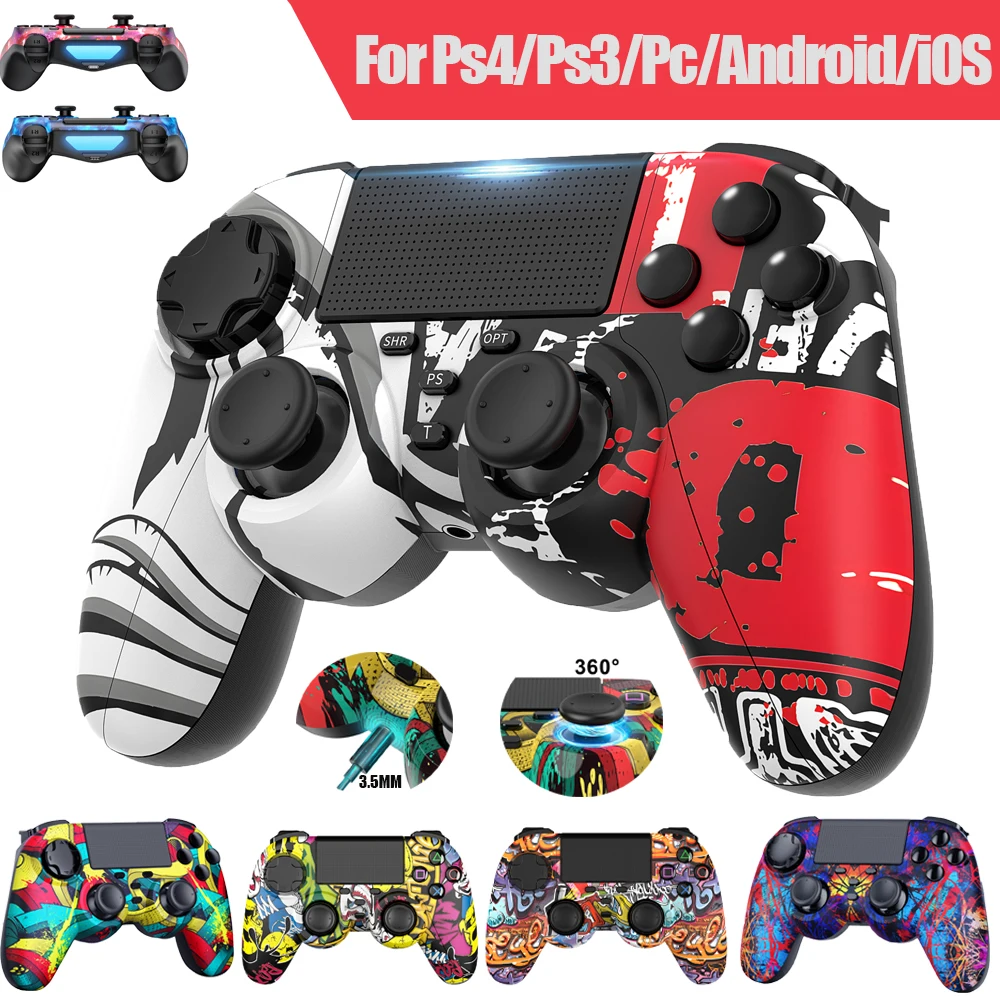 

Wireless Joystick For Bluetooth PS4/PS4 Slim/PC/Steam/iPad/IOS/Andriod Controller Gamepad 6-Axis Game Joypad