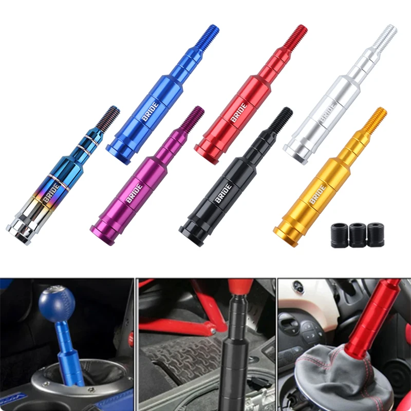 133mm Aluminum M10x1.5 Shift Knob Extender Extension Lever Gear Manual Shifter Rod Straight Lever Extender For Honda