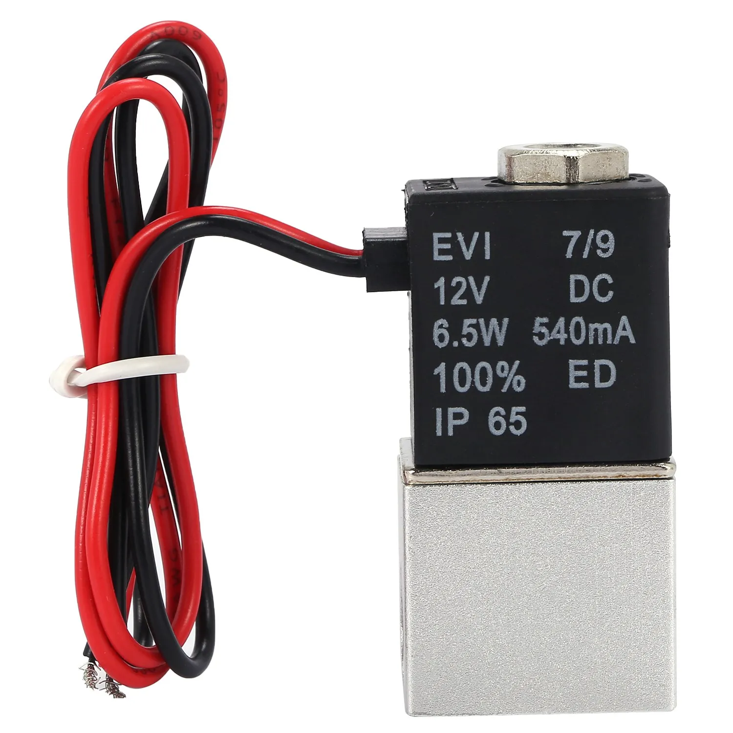 DC12V Solenoid Valve 1/4 Inch 2 Way Normally Closed Direct-Acting Pneumatic Valves for Water Air Gas