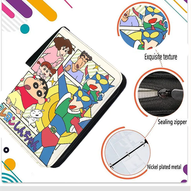 400-900pcs Crayon Shin-chan Card Binder Holder for Children Anime Game Trading Card Collection Album Book Portable Case