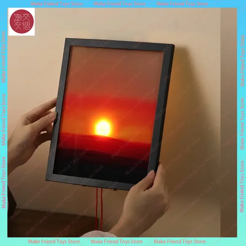 

Регулируемый настенный светильник с восходом солнца, движущийся настенный светильник с двойными веревками, теплый светящийся декор для спальни, гостиной, подарок