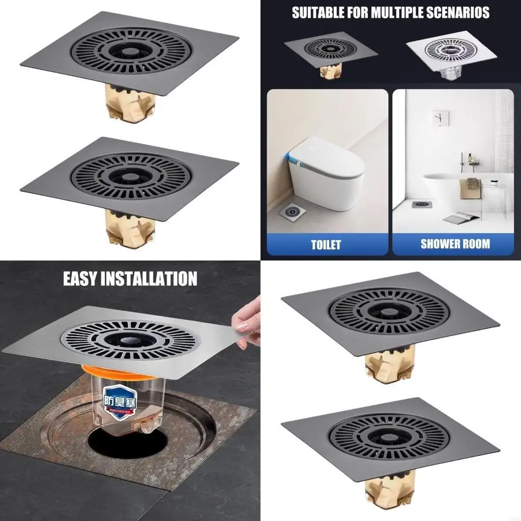 

2Pcs Stainless Steels Floor Drain Shower Floor Drain for Bathroom Enduring