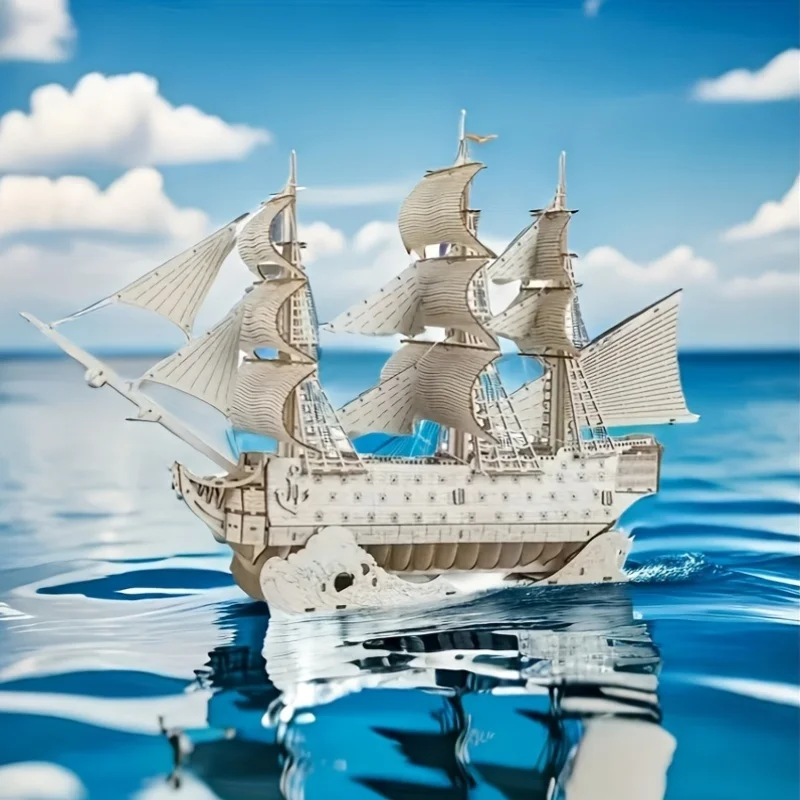 Kit de modèle de bateau en bois, 194 pièces, assemblage de Puzzle 3D, ornement artisanal en bois pour décoration de chambre à coucher et de salon, cadeau Unique