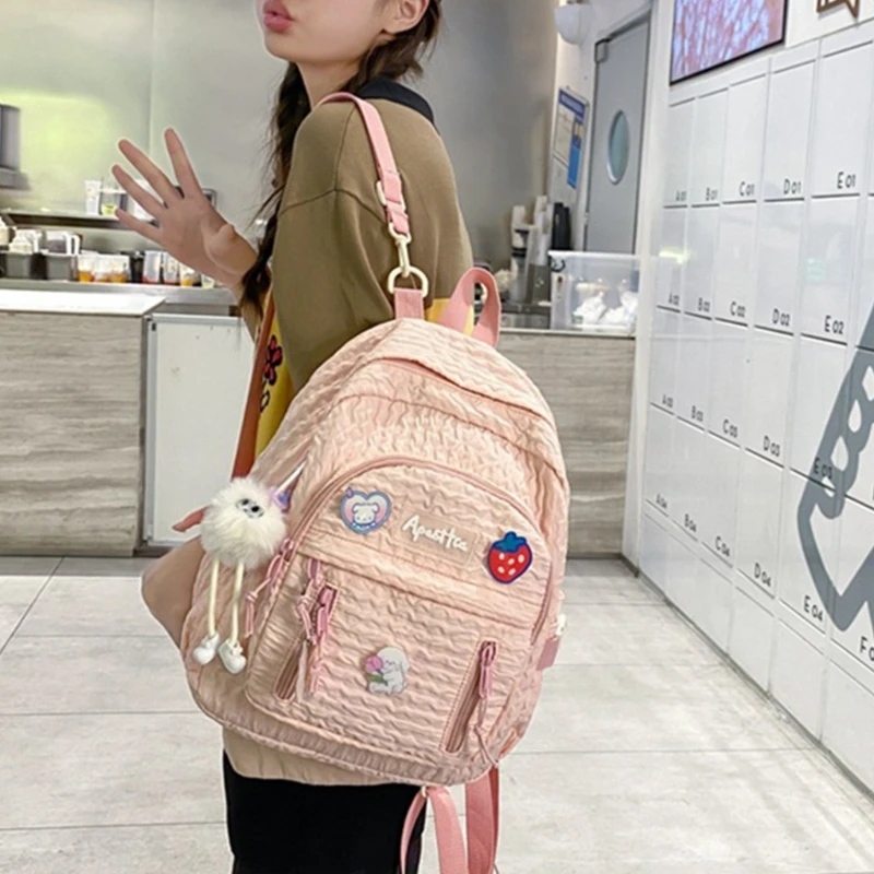 한국 스타일 Schoolbag 여자 학생을위한 패션 팩 캐주얼 데이 팟 배낭 Bookbags 화이트/옐로우/핑크/그린