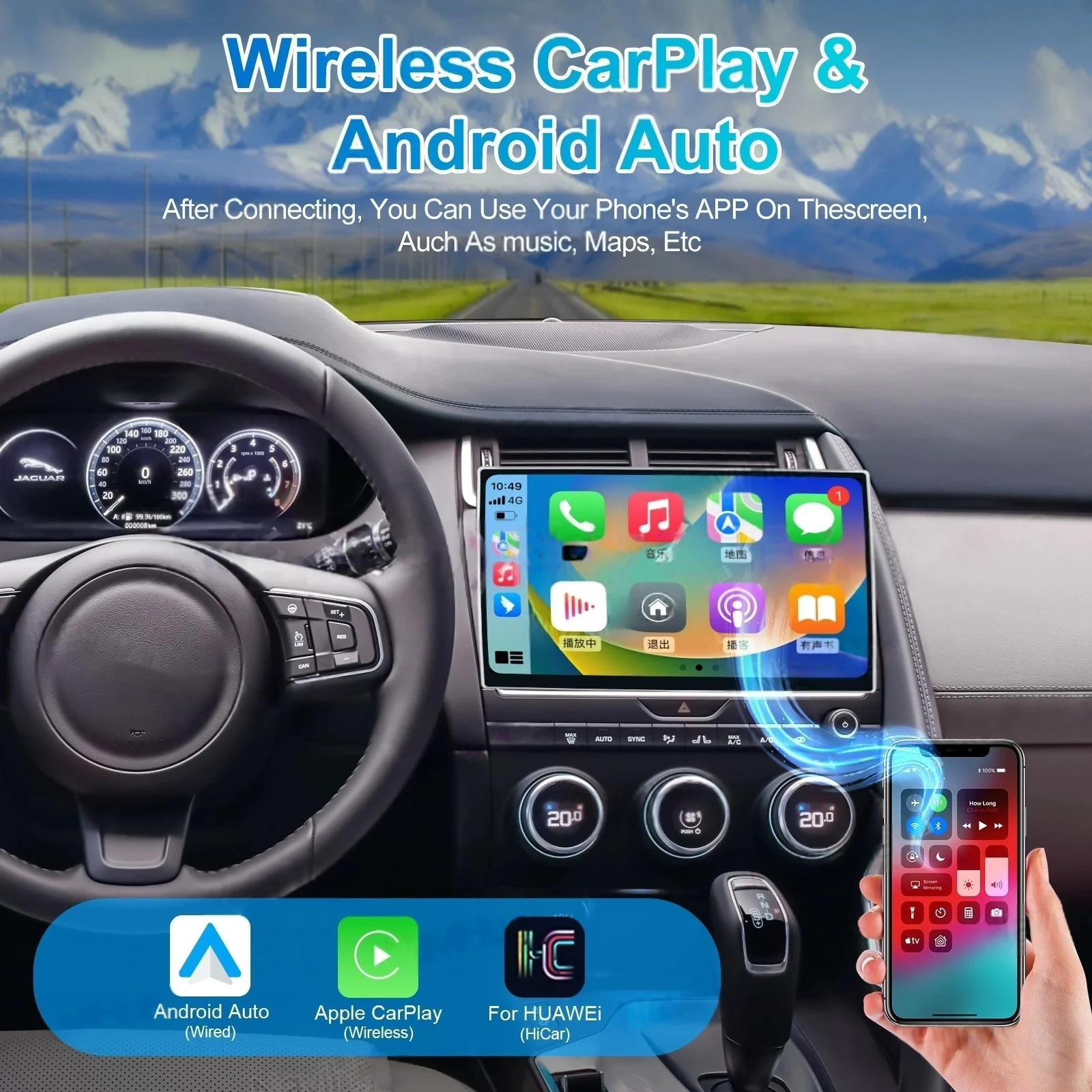 11.6 inch Android Automotive Multimedia For Jaguar E-PACE 2016-2019 Wireless Carplay Bluetooth Radio LHD RHD GPS Navigation - view 4