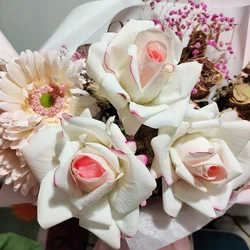 Moist Latex Rose Decor Real Touch Artificial Flowers for Wedding Bridal Bouquet Fake Roses Flowers Party Home Living Room Decor