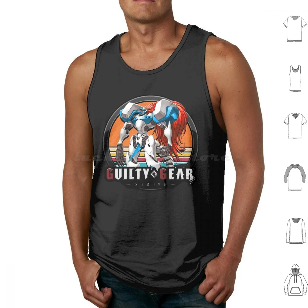 Justice Tank Tops Print Cotton Guilty Gear Guiltygear Anime Guilty Gear Fighting Game Manga Strive Guilty Gear Anime