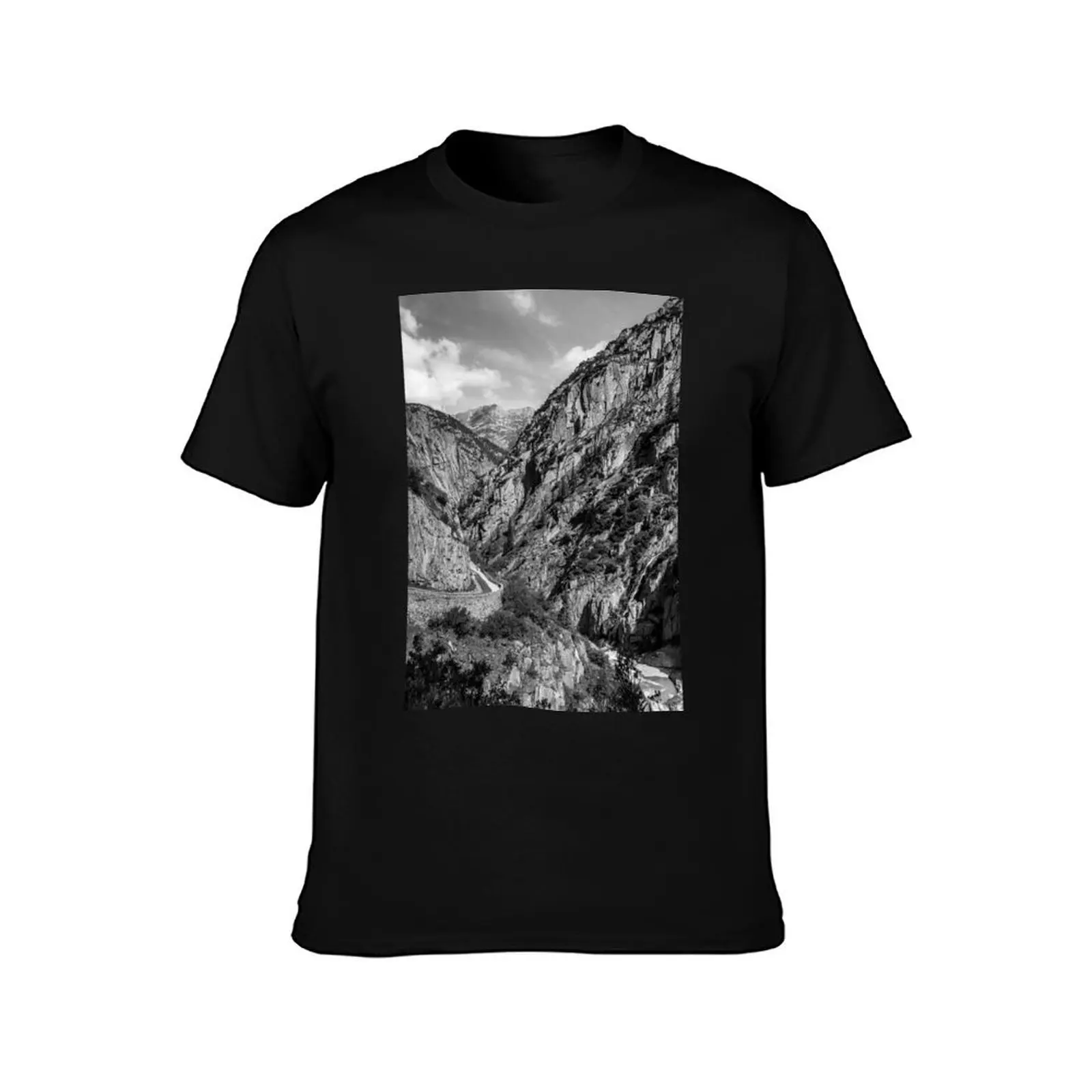 Sch?llenen Gorge, Switzerland T-Shirt Simple Casual Short Sleeve Cotton T-Shirt