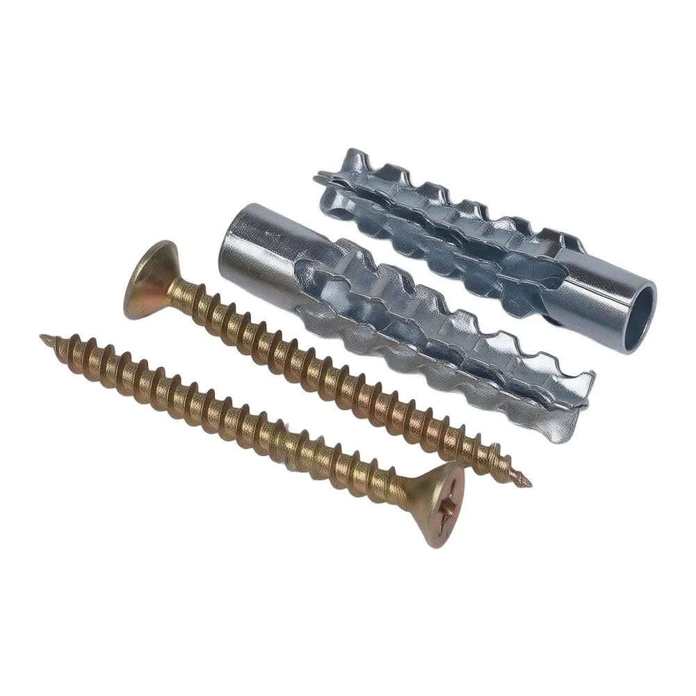 Zinc Alloy Expansion Screw and Tube Pair for Repeated Use in Concrete Brick and Plasterboard Support Scenarios