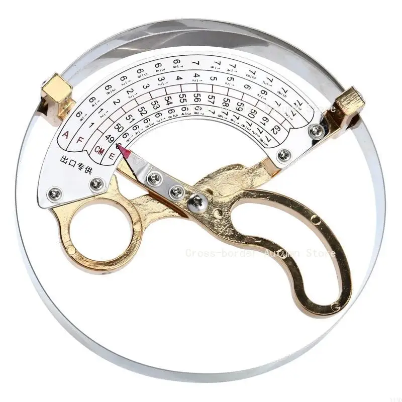 

49-62cm Stainless Steel & Brass Hat Ruler Scissor Type Ring Adult Hat Size Measuring Tools Handle Operation