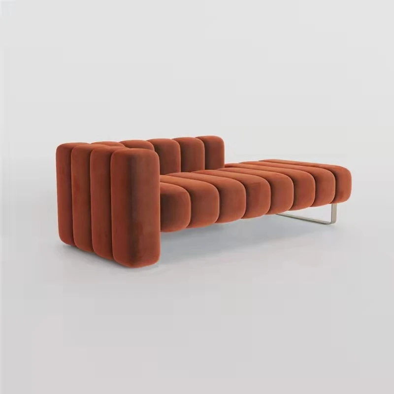 Light luxury velvet fabric backrest bedside stool bedroom chaise longue lazy sofa