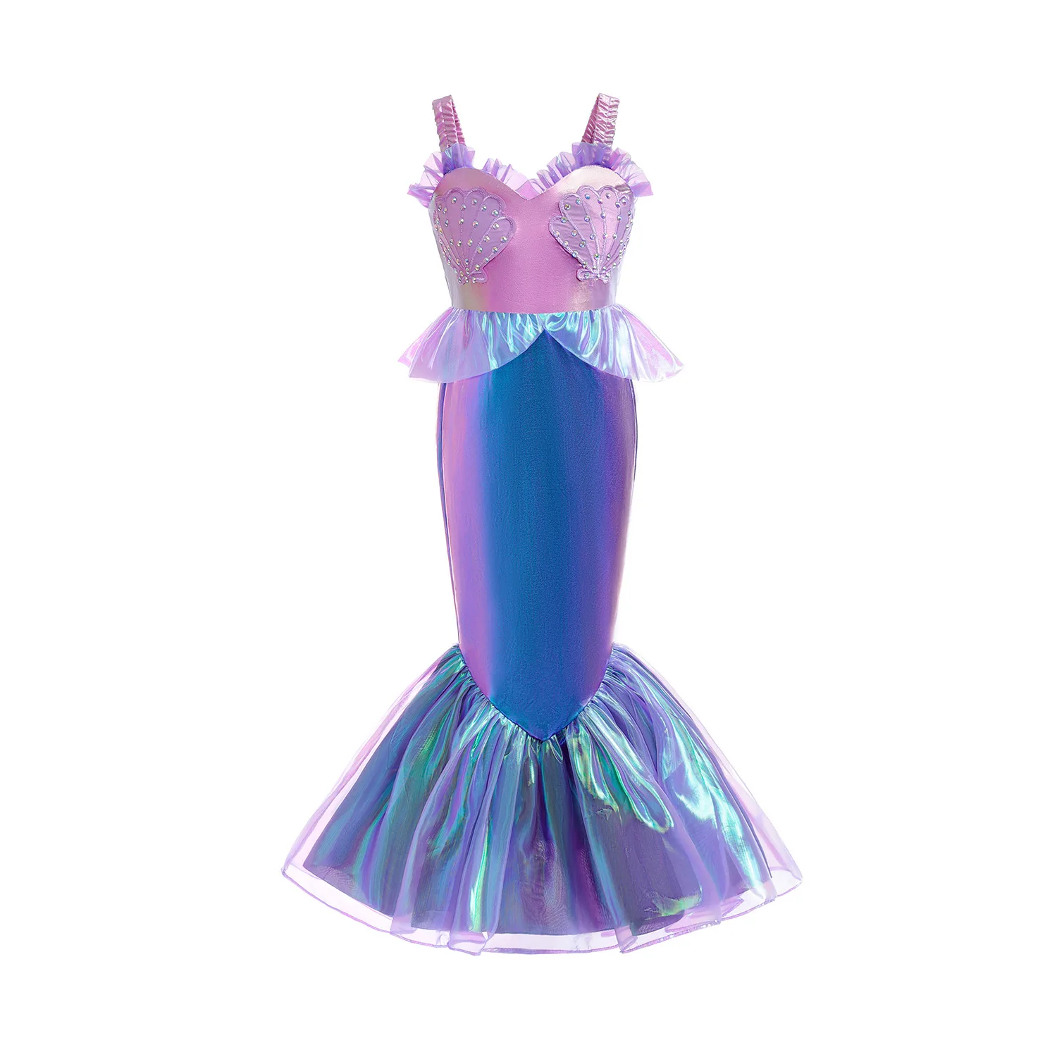 

2023 Mermaid Charming Color Flying Sleeves Dress Party June 1st Children Mermaid Cosplay Costume for Girl Birthday