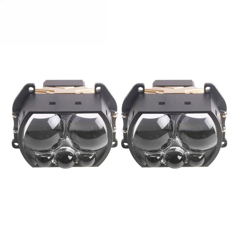 B5PRO 3Inch Square Bi LED Projector Headlight with Halo 160W White Light Matrix Five Lens Super Bright Car LED Headlamp Retrofit