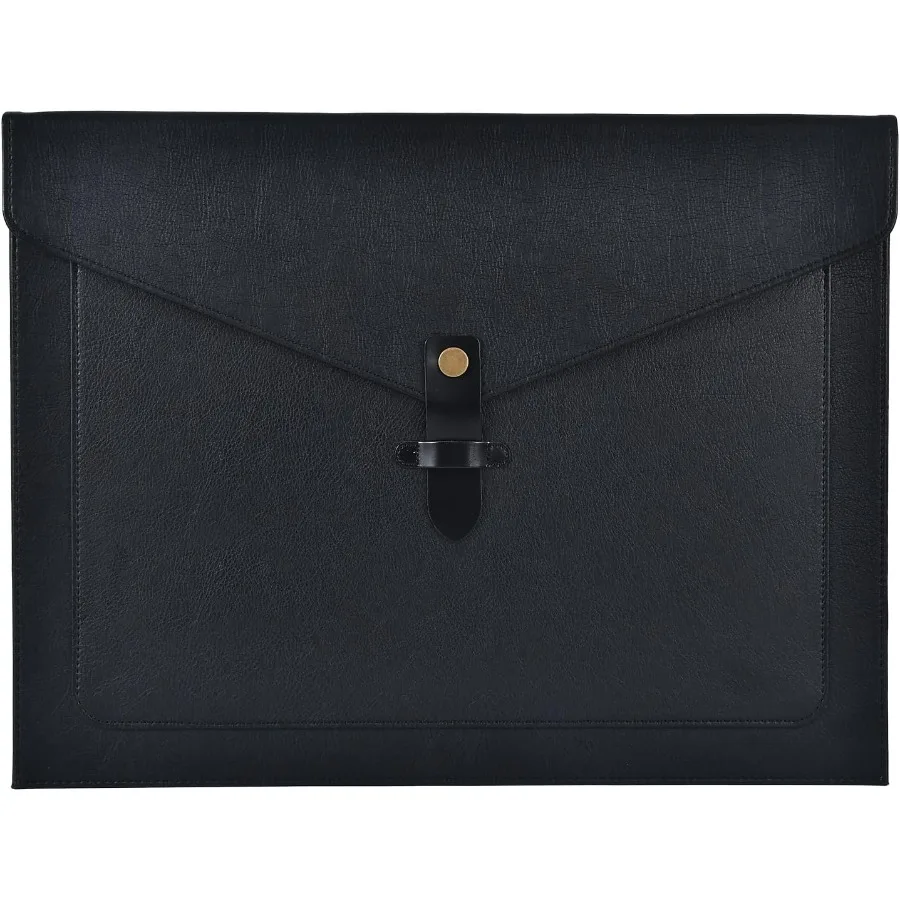 

Черная папка для файлов из искусственной кожи, органайзер для файлов с застежкой Sp, папка для важных документов с горшками, органайзер для документов, чехол для ноутбука, не