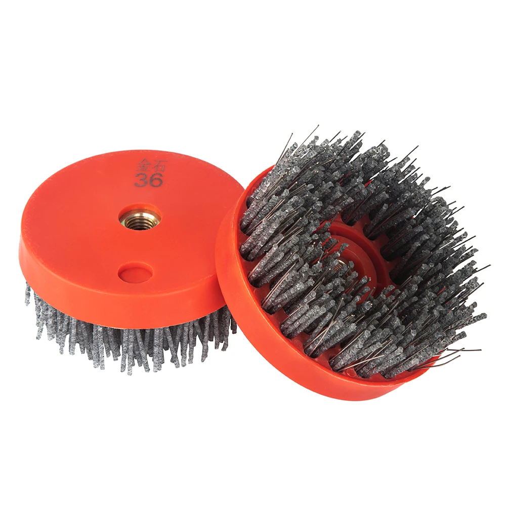 

4 inch 100mm Round Circular Stone Abrasive Diamond Antique Brush For Marble And Granite Surface Polishing