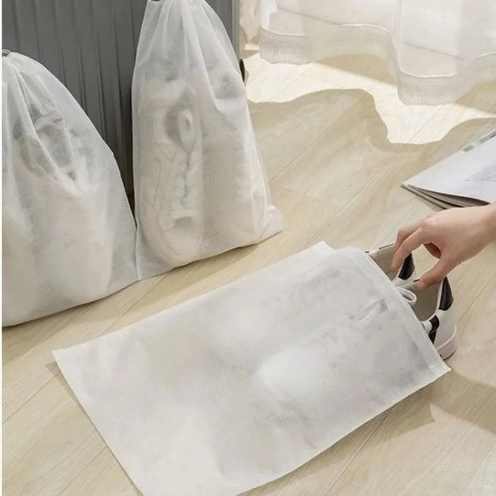 30 pcs Heavy-Duty Storage Shoe Bag Double Drawstring Design Large Size Drawstring Storage Bag Breathable Transparent