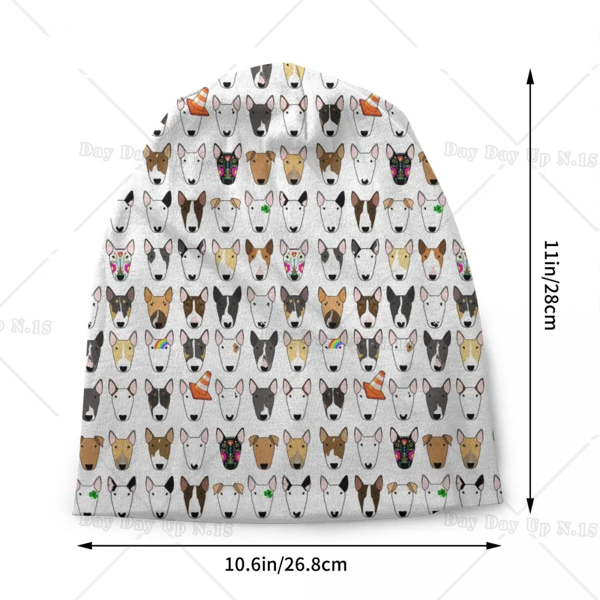 Bull Terrier Dog Repeat Pattern Bonnet Hats Cool Knitted Hat For Women Men Winter Warm Animal Skullies Beanies Caps