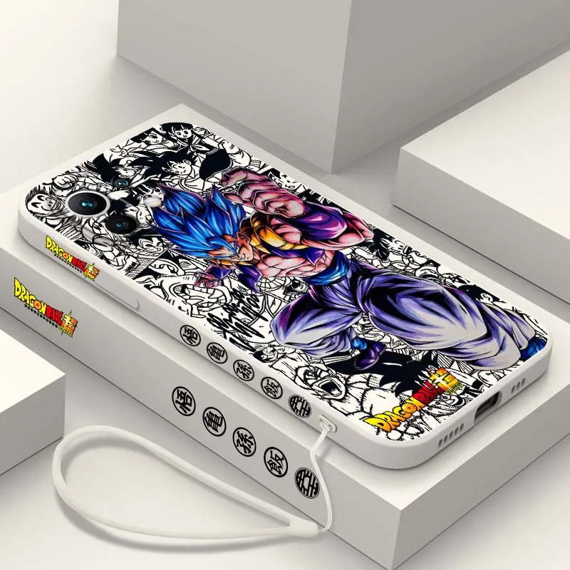D-Dragon Ball Son Goku Cool For Xiaomi Mi 17 15 14 13 12 11 9 13T 12T Lite Pro Max 5G Liquid Left Rope Phone case Cover