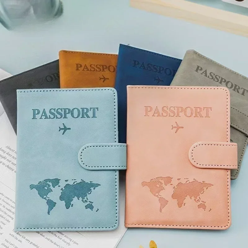 2025 Men Women HaspTravel Passport Cover Holder Case PU Leather Ticket Wallet Protective with Credit Card Holder Protector Case