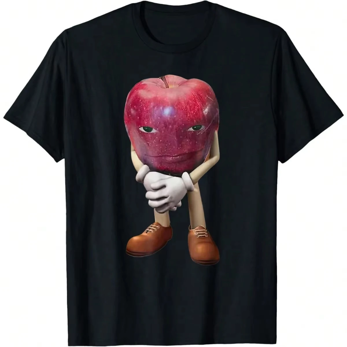 Men's Short Sleeve T-Shirt Funny T-Shirt For Men Me Asf Apple Funny Apple Face Meme Wapple T-Shirt Uni Soft Fabric