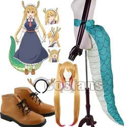Anime Toru Tail Cosplay Shoes Miss Kobayashi's Dragon Maid Toru Wigs Headwear Dragon Accessories Halloween Carnival Costumes NEW