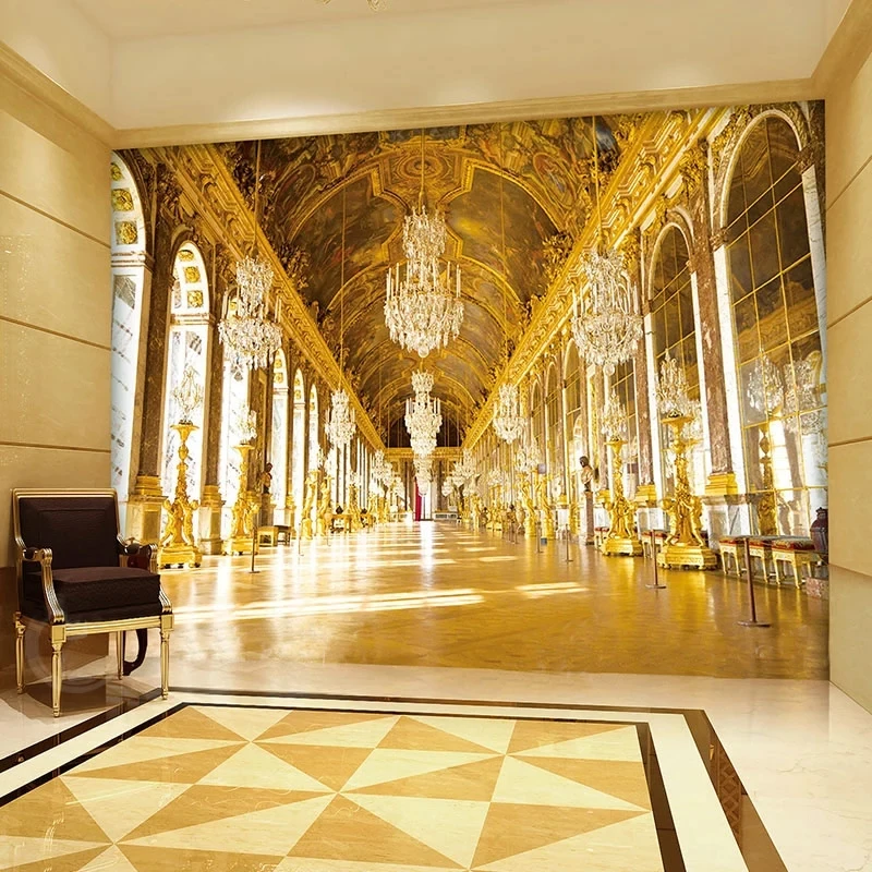 Custom 3D Photo Painting Luxury Royal Palace Hotel Hall Mural Wallpaper Living room sofa TV background wall bedroom restaurant