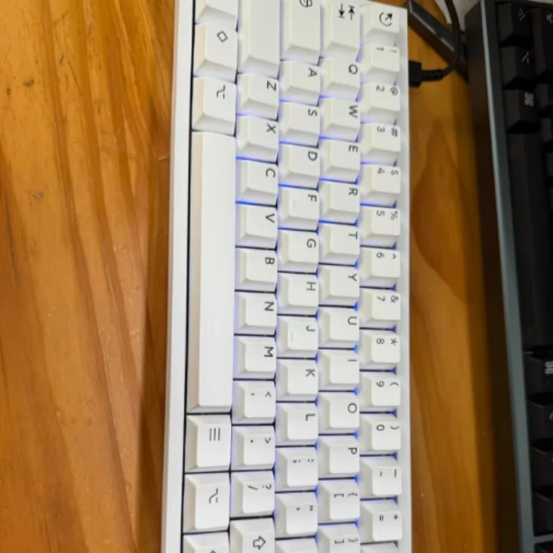 TOFU60 Keyboard Custom Single-mode Wired Linear Switch Height-Adjustable Minimalist Black White for Office Daily Typing Gaming