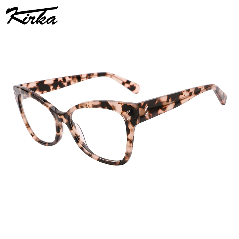 

Kirka Female Eyewear Acetate Butterfly Glasses Frame Optical Glasses Laminating Color Wide Temple for Ladies&Women WD2197