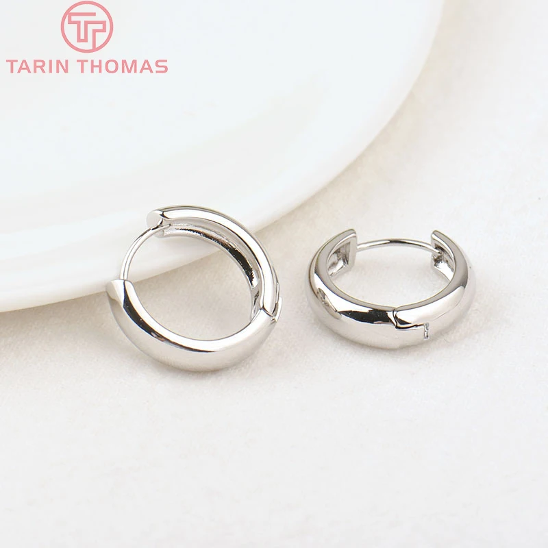 (3784)4PCS 14MM 16MM 18MM 23MM 24K 골드 컬러 도금 황동 라운드 귀걸이 후프 귀걸이 클립 품질 DIY 쥬얼리 결과 만들기