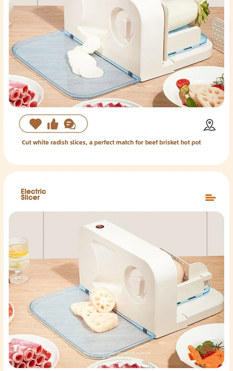 Professioneller Multifunktions-Lebensmittelschneider, Gemüse, Obst, Fleisch, Käse, Schneider mit Edelstahlklingen, rutschfeste Basis und Sicherheit – Detail 8
