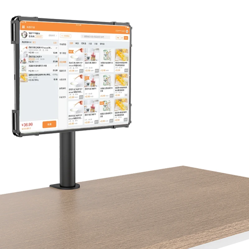 Restaurant POS Checkout Counter Metal Tablet Stand Holder 360 Rotation Security Stand For 7-10 Inch Android Tablets