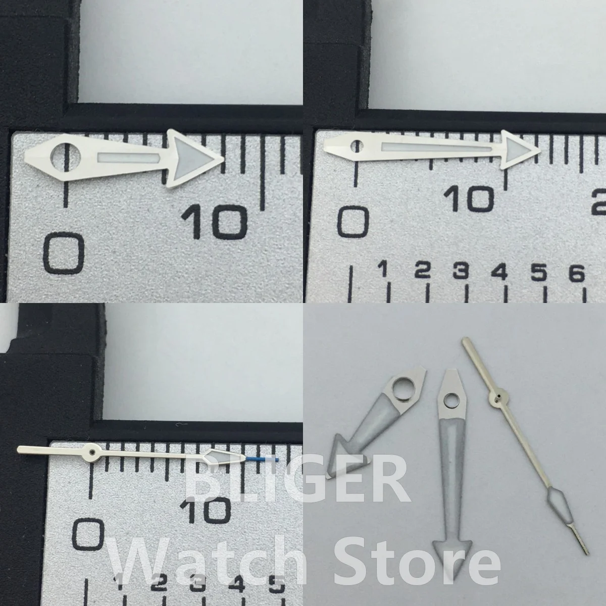 Серебряная стрелка-указатель C3, зеленый светящийся для NH35 4R35 NH36 4R36 7S36, детали часов с автоматическим механизмом