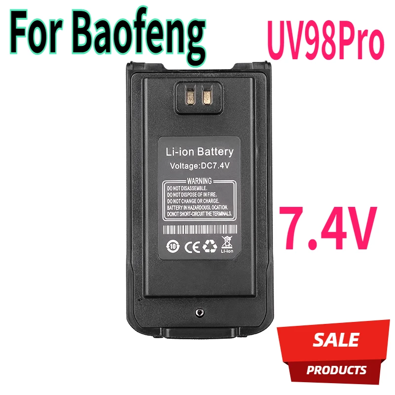 

For Baofeng UV98Pro Walkie Talkie Rechargeable Battery CB Radio Universal Battery Type-C Charging 7.4V